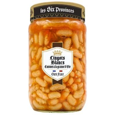 Les Six Provinces Haricots Lingots Blancs Cuisinés à la Graisse d'Oie en bocal, 660g