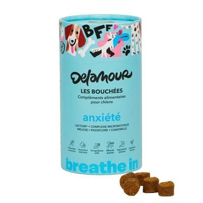 Delamour 90 Bouchées Anxiété Compléments alimentaires pour chien, 270g