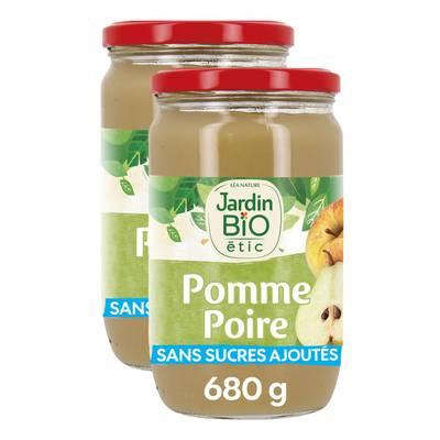 Jardin Bio Etic - Purée de pommes et poire Wiliams Bio Sans Sucres Ajoutés