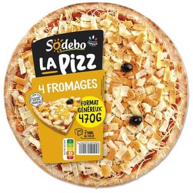 Sodebo Pizza 4 Fromages fondants, 470g
