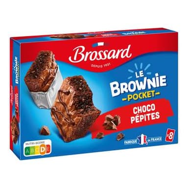 Brossard Mini-brownies pépites de chocolat x8, 240g