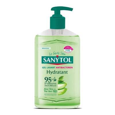 Sanytol Gel lavant Antibactérien Hydratant - Aloe Vera & Thé Vert BIO, 250ml