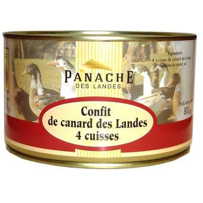 Panache Des Landes Confit de Canard des Landes IGP 4 cuisses en conserve, 1300g