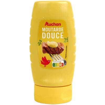 Auchan Moutarde douce en flacon souple, 255g