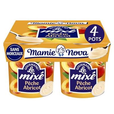 Mamie Nova Yaourts mixés pêche abricot, 4x135g