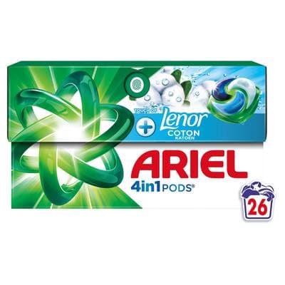Ariel Capsules Lessive 4in1 Pods Touch Of Lenor Coton, 26 capsules