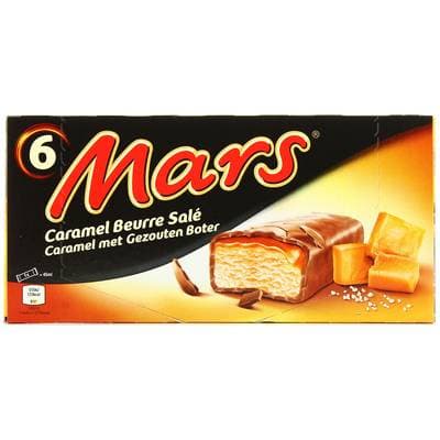 Mars Barre glacée caramel au beurre salé, 6 barres - 222g