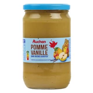 Auchan Spécialité pomme vanille sans sucres ajoutés en bocal, 710g