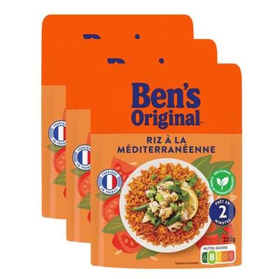 Ben's Original Riz à la Méditérannéenne en sachet micro-ondable, Lot de 3x220g