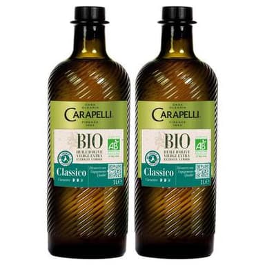 Carapelli Huile d'Olive Vierge Extra Classico Bio, Lot de 2x1L