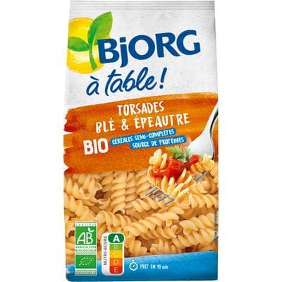 Bjorg Pâtes Torsades Blé et épeautre Semi-complètes Bio, 500g