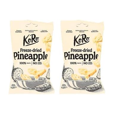 Koro Ananas lyophilisés en morceaux, Lot de 2x40g