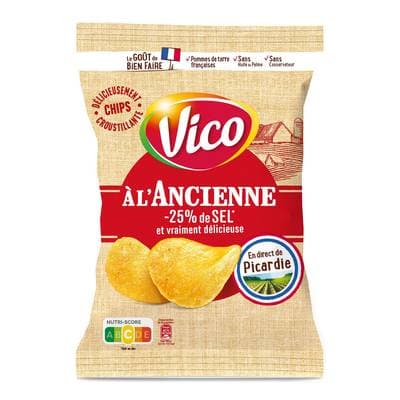 Vico Chips à l'ancienne -25% de sel, 120g