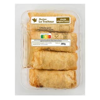 Auchan Le Traiteur Nems au Porc, 4 nems - 280g
