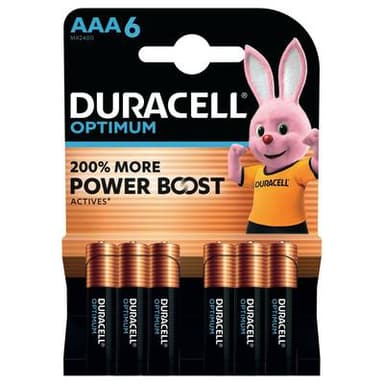 Duracell Piles LR03 / AAA Alcaline Optimum, 6  piles