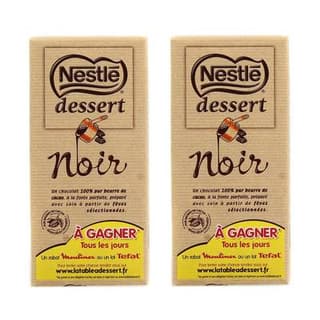 Nestlé Dessert Chocolat à pâtisser noir, Lot de 2x205g