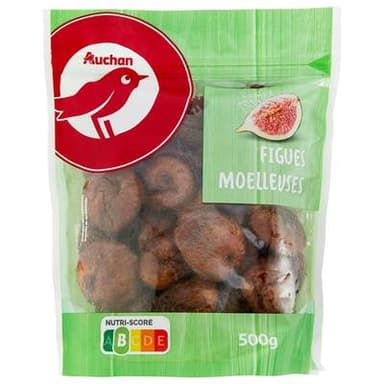 Auchan Figues Moelleuses Sèchées, 500g