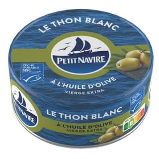 Petit Navire Thon Blanc à l'Huile d'Olive Vierge Extra MSC, 140g