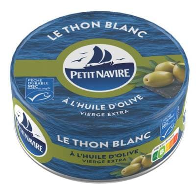 Petit Navire Thon Blanc à l'Huile d'Olive Vierge Extra MSC, 140g
