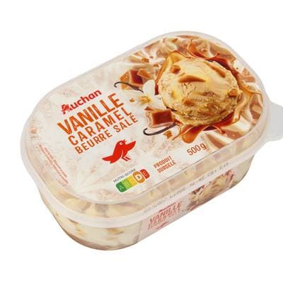 Auchan Glace vanille caramel, 500g