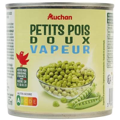 Auchan Petits pois à la vapeur, 265g