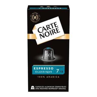 Carte Noire Capsules de café Espresso Classique n°7 compatibles Nespresso, 10 capsules