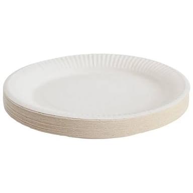 Auchan Assiettes jetables blanc 23 cm, 50 assiettes