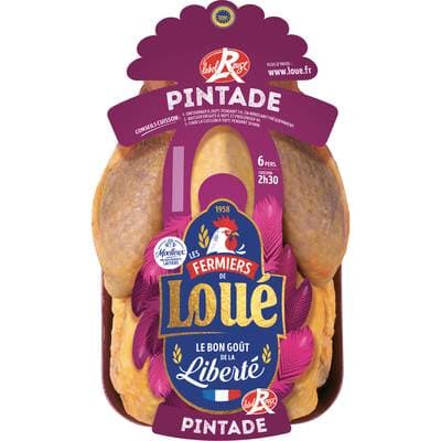 Loué Pintade Entière Prête à Cuire Label Rouge, 1.25kg