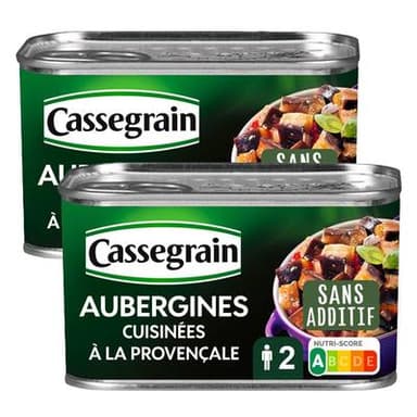 Cassegrain Aubergines cuisinées à la provençale, Lot de 2x375g