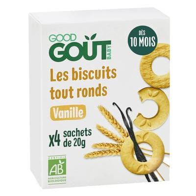 Good Goût Biscuits Tout Ronds Vanille Bio Bébé dès 10 mois, 4x20g