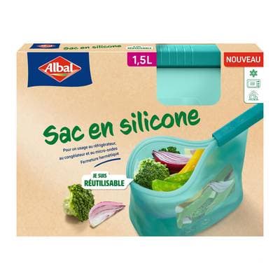 Albal Sac en silicone 1,5L, 1 sac réutilisable