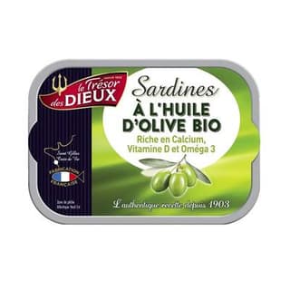Les Dieux Sardines à l'huile d'olive bio, 115g