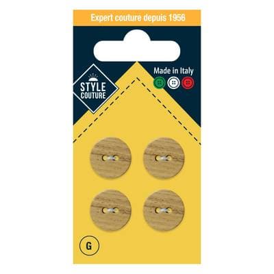 Style couture Boutons Wood 15mm, 4 pièces