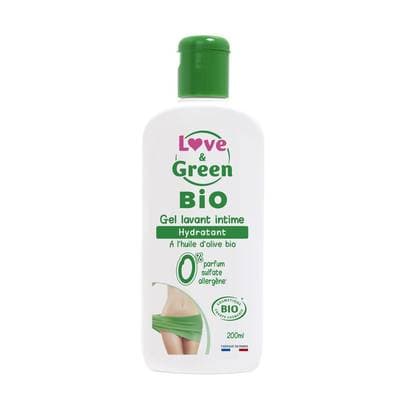 Love & Green Gel Intime Lavant Hydratant enrichie en huile d'olive bio, 200ml