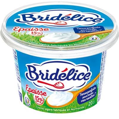 Bridélice Crème Fraiche 15% Mg Légère Epaisse, 20cl