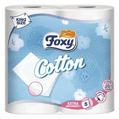 Foxy Papier toilettes blanc, 4 rouleaux