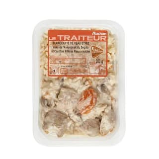 Auchan Le Traiteur Blanquette de Veau et Riz, 1 Part - 300g