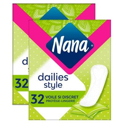 Nana Protège-slips pliés fraîcheur quotidienne, Lot de 2x32 pièces