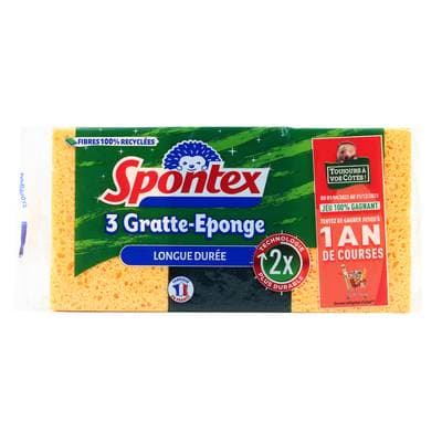 Spontex Éponges gratte longue durée, 3 pièces