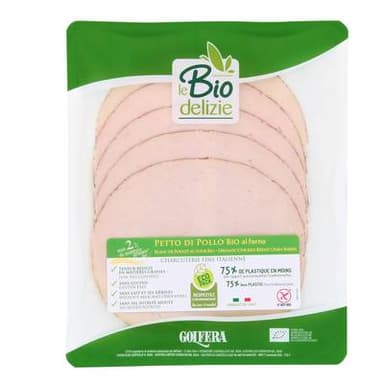 Le Biodelizie Di Golfera Blanc de Poulet Tranché Cuit au Four, Sans Gluten, Bio, 80g