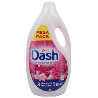 Dash Lessive liquide Jasmin et Rose de mai, 3,15L