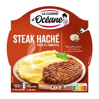 La Cuisine d'Océane Steak haché charolais et purée à l'emmental, 300g