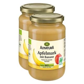 Alnatura Purée de pommes bananes bio, Lot de 2x360g