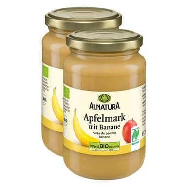Alnatura Purée de pommes bananes bio, Lot de 2x360g