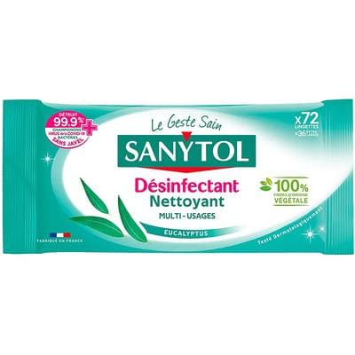 Sanytol Lingettes désinfectantes multi usages, 72 lingettes