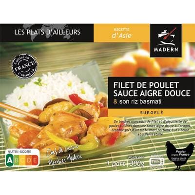 Madern Poulet sauce aigre douce et son riz Basmati, 300g