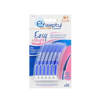 Efiseptyl Mini-brossettes ergonomiques douces et flexibles, 30  brossettes