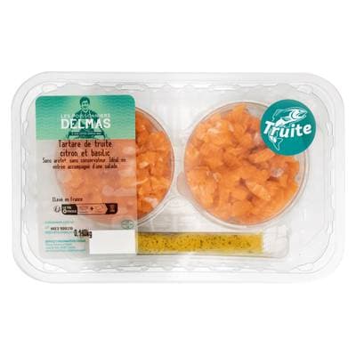 Delmas Tartare truite citron basilic, Barquette de 140g