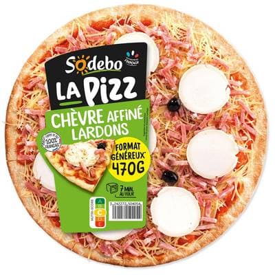 Sodebo Pizza Chèvre affiné et Lardons, 470g