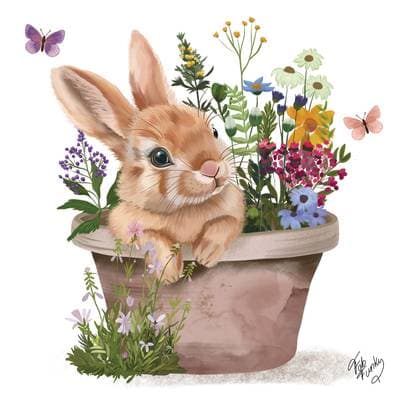 Paperproducts Design Serviette en papier Lapin Colette, 20 serviettes de 33 x 33 cm